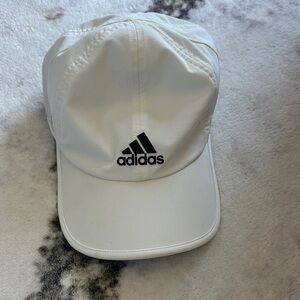 Adidas Kids White and Black Logo Cap